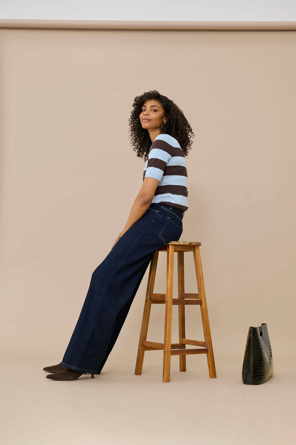 Lizza Striped Knit Blue & Brown