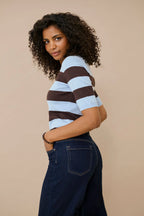 Lizza Striped Knit Blue & Brown