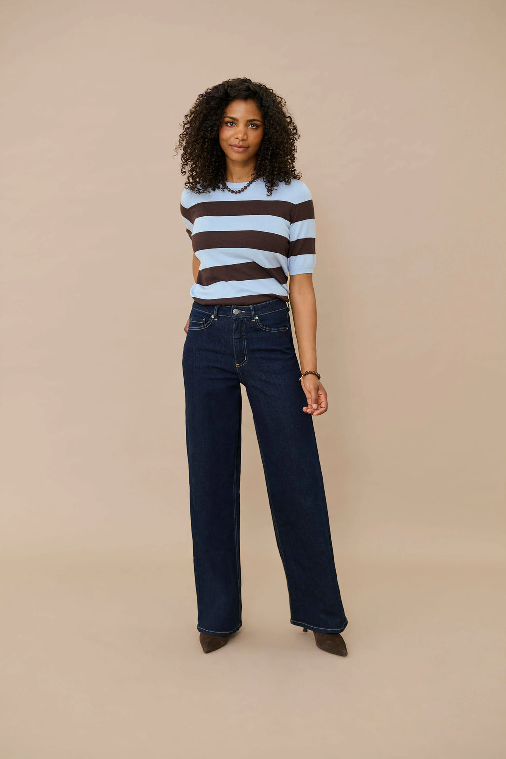 Lizza Striped Knit Blue & Brown