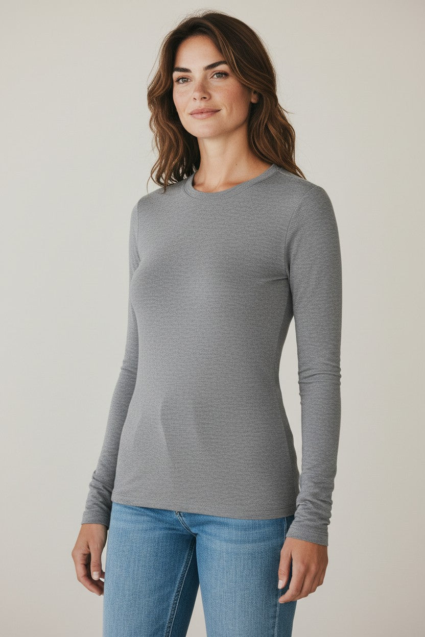 Roman O-neck Grey Melange