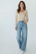 Alvaia LS Lace Tshirt Oatmeal