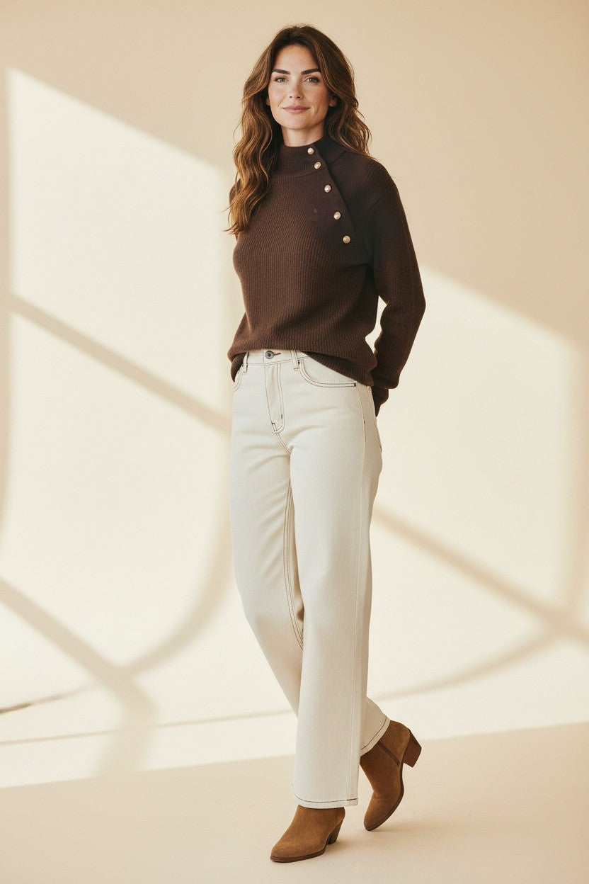 Dela Button Pullover Java