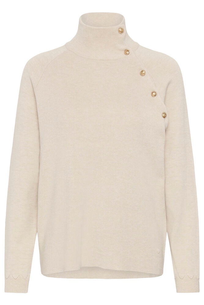 Dela Button Pullover Oat Melange