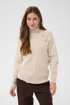 Dela Button Pullover Oat Melange