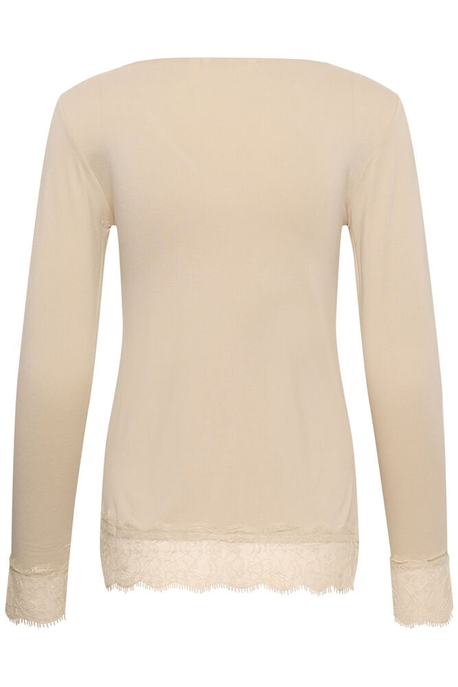 Alvaia LS Lace Tshirt Oatmeal