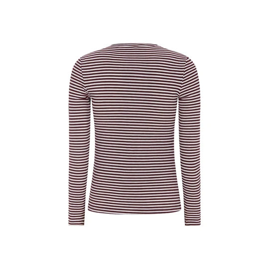 Fenja Stripe O-neck Top Vineyard Wine