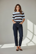 Lizza Striped Knit Blue & Brown