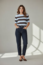 Lizza Striped Knit Blue & Brown